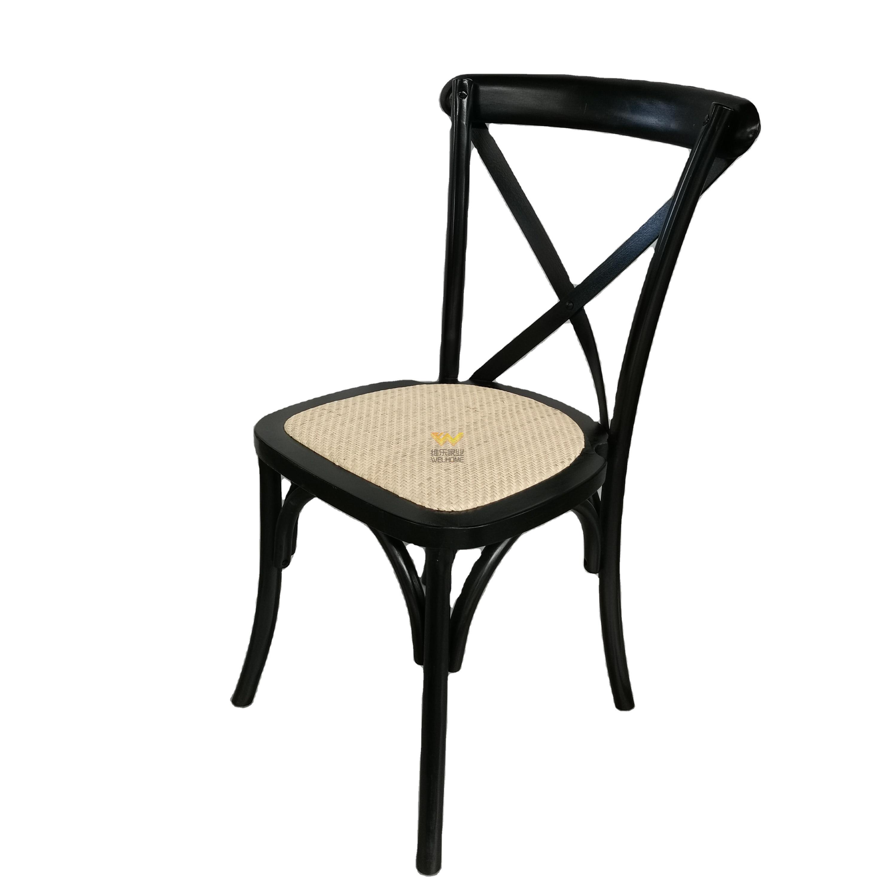 Production wholesaler Home furniture restaurant dining chair cross back chair 